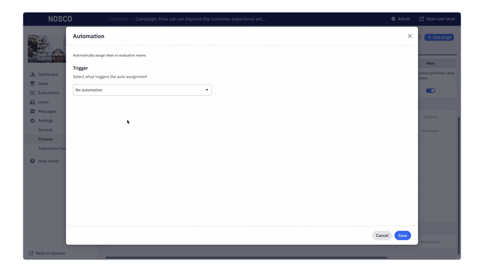Channel page - Auto Assign Ideas - Option selected.gif
